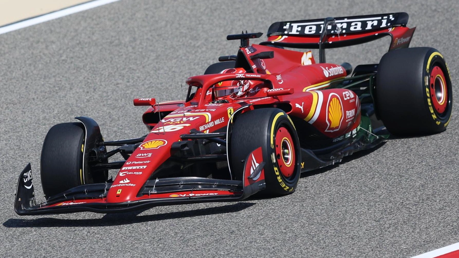 La Ferrari SF 24 durante le prime tre giornate di test in Bahrain