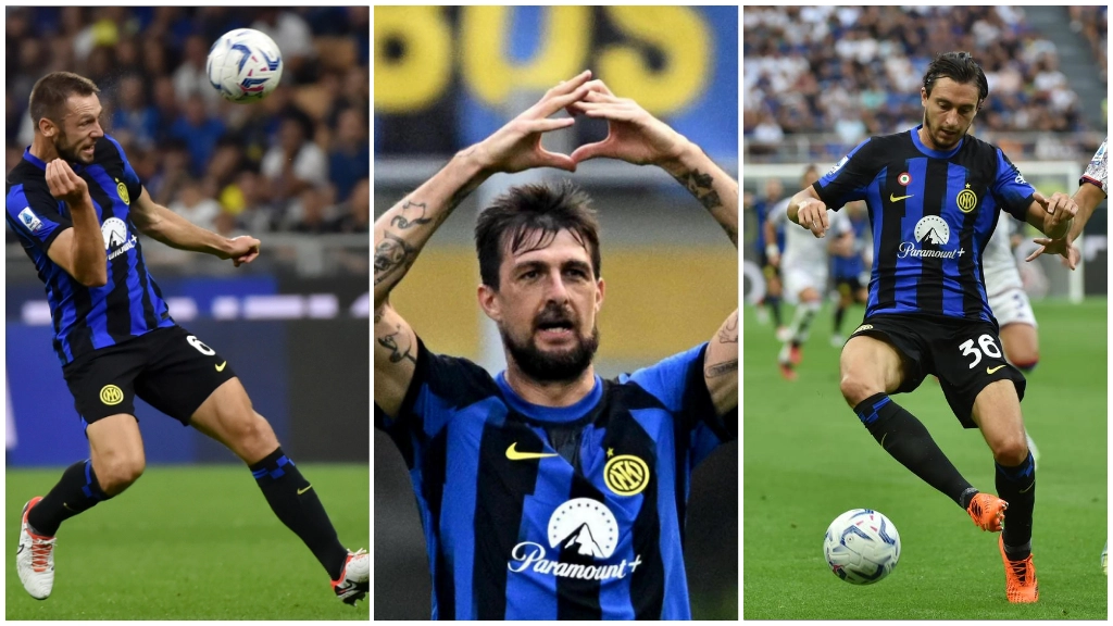 Il trio difensivo dell'Inter per il match con la Juventus: De Vrij-Acerbi-Darmian
