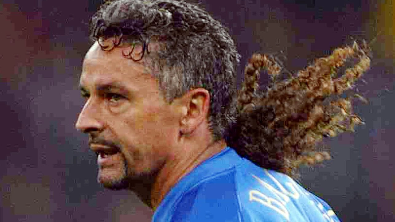 Roberto Baggio con la maglia della nazionale