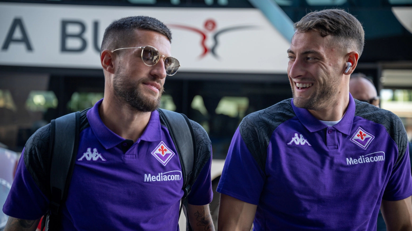 Biraghi e Cerofolini all'aeroporto Peretola (Foto Germogli)