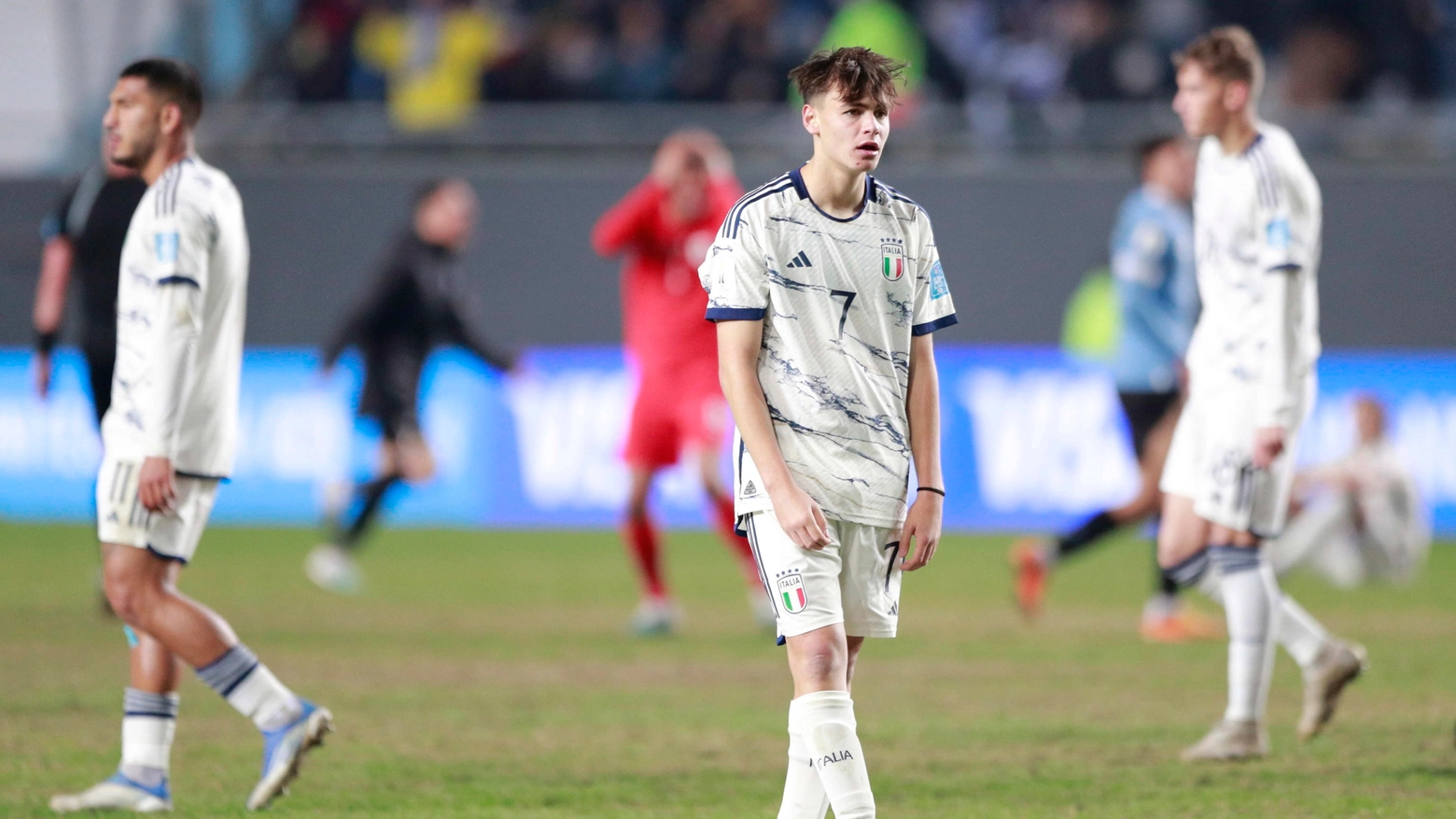 La delusione degli azzurri under 20 sconfitti nella finale del Mondiale (Ansa)