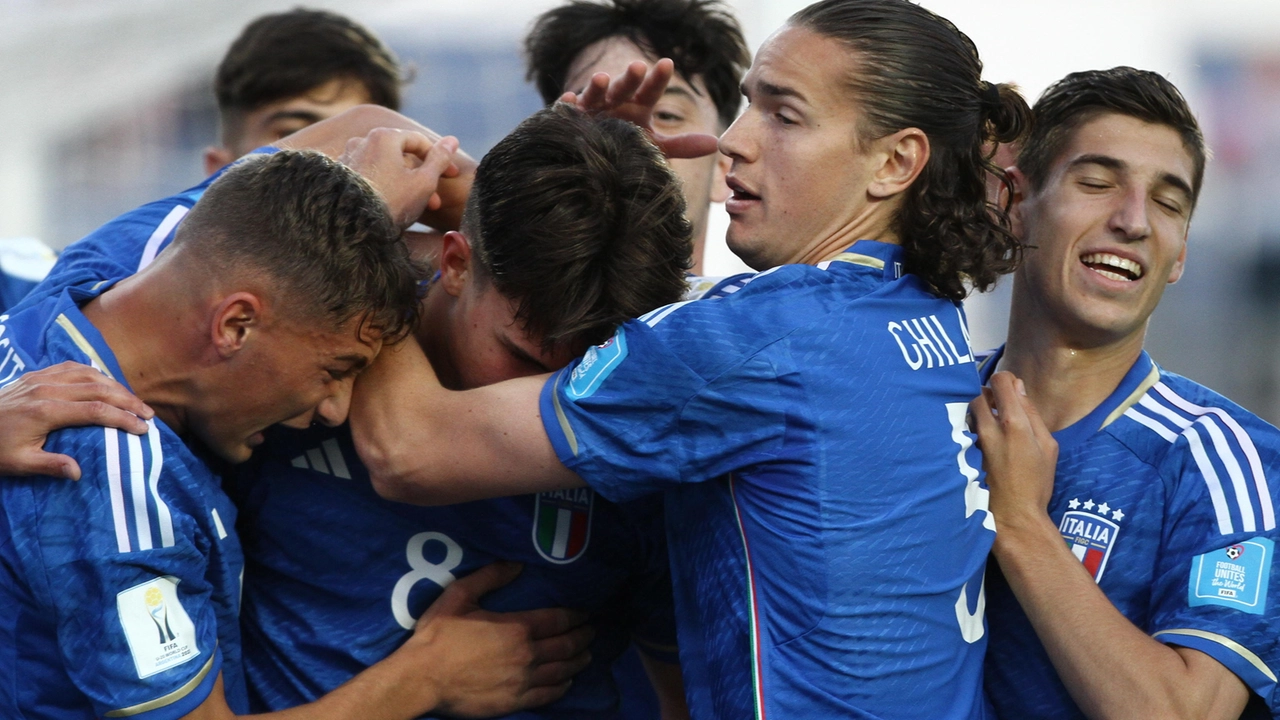 L'esultanza della Nazionale Under 20