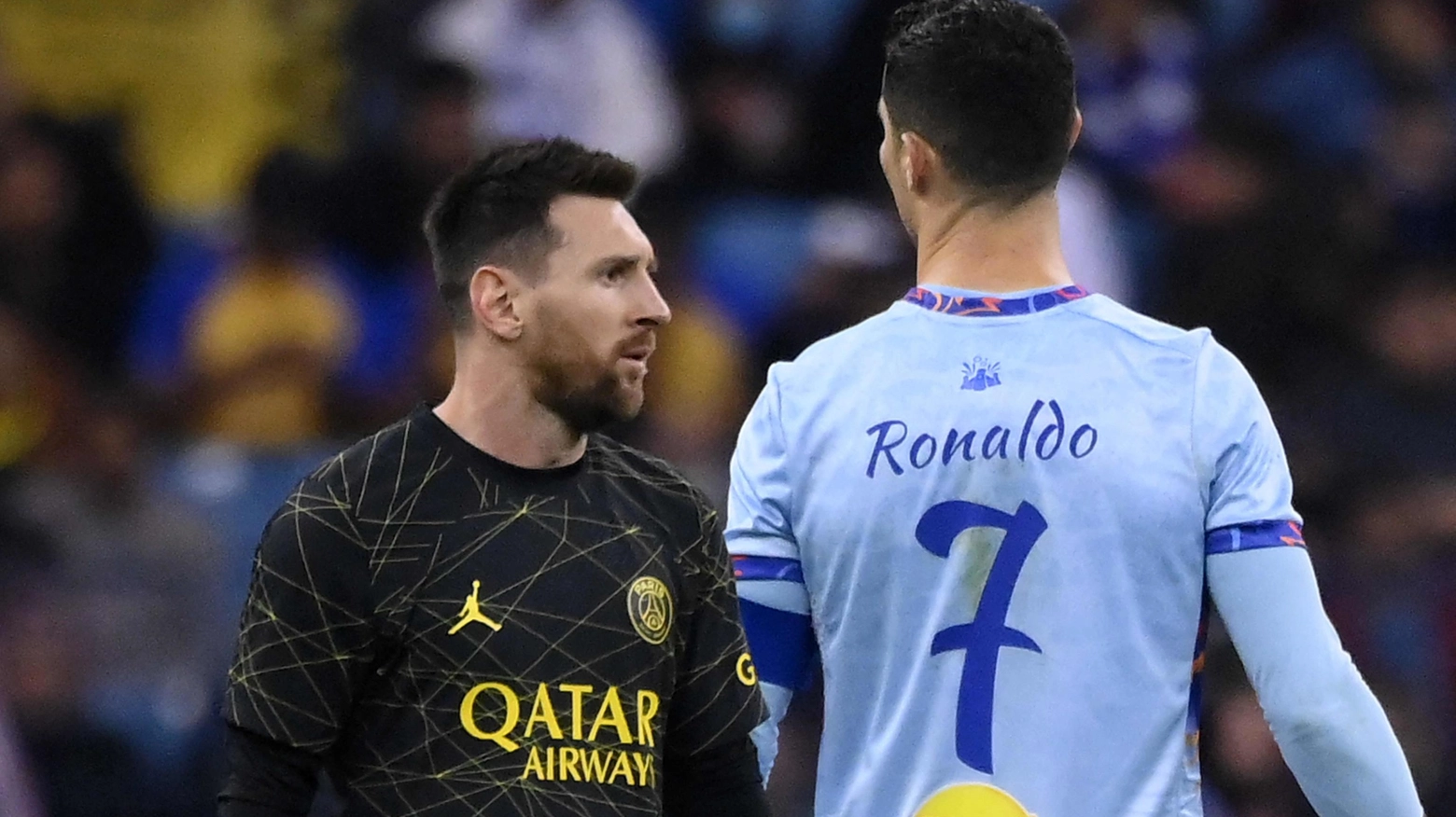 Cristiano Ronaldo e Lionel Messi nell'amichevole tra Al-Nassr e Psg