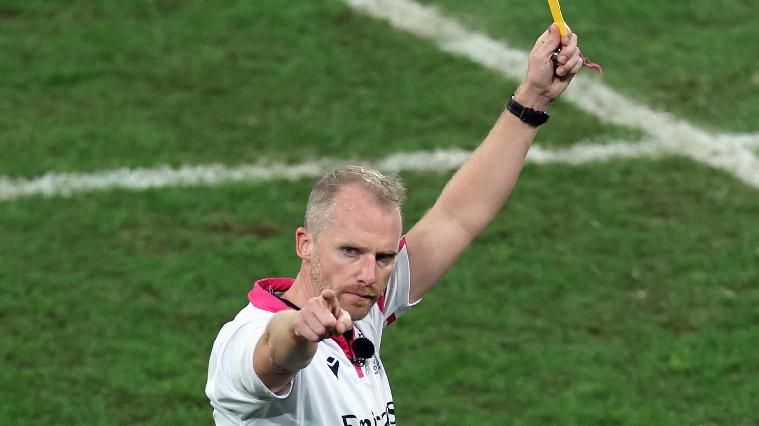 L'arbitro Wayne Barnes durante la finale dei mondiali di rugby