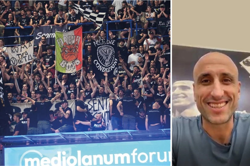 Manu Ginobili a Bologna saluta i tifosi della Virtus