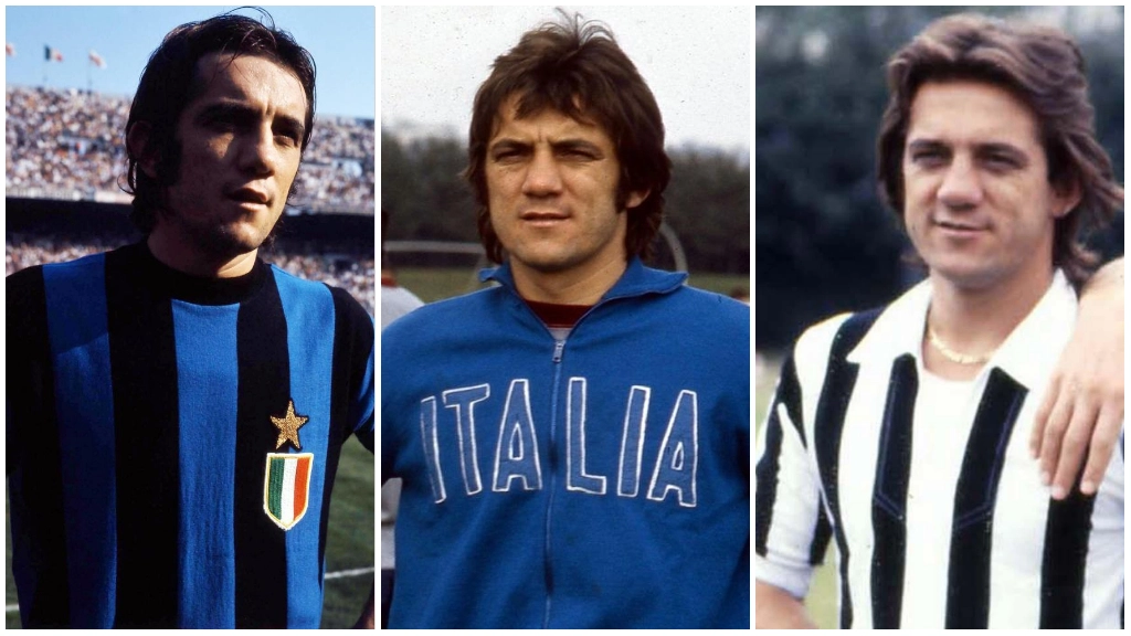 Tre scatti dalla carriera di Roberto Boninsegna: con l'Inter, in Nazionale e con la Juventus