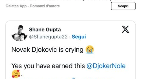 Novak Djokovic in lacrime