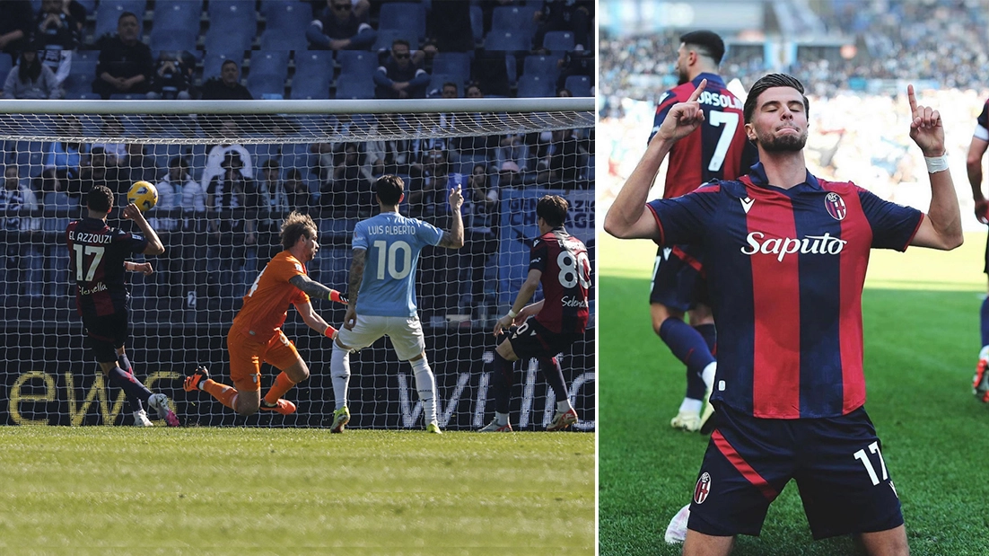 Il gol di El Azzouzi contro la Lazio e l'esultanza del centrocampista marocchino del Bologna