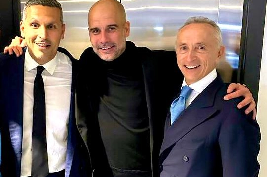 Da destra l’avvocato Galassi, Guardiola e al Mubarak