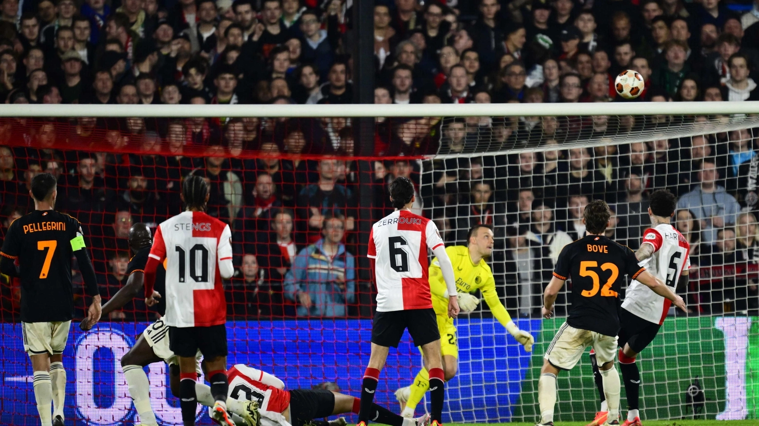 Il colpo di testa di Romelu Lukaku che vale il pareggio contro il Feyenoord