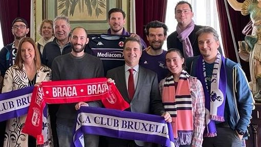 Una delegazione del Viola Club Bruxelles ricevuta dal sindaco di Braga