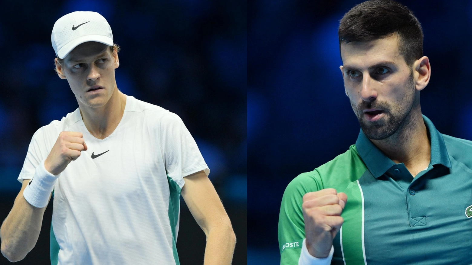 Jannik Sinner e Novak Djokovic si sfidano martedì sera alle Atp Finals