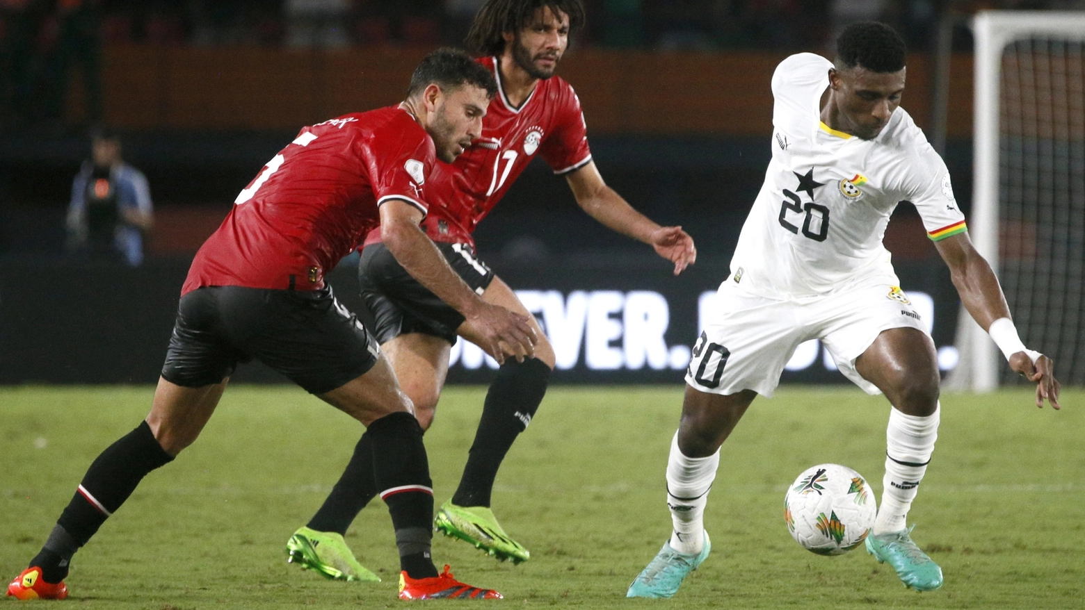 Mohamed Kudus, nel match tra il suo Ghana e l'Egitto ha realizzato una doppietta
