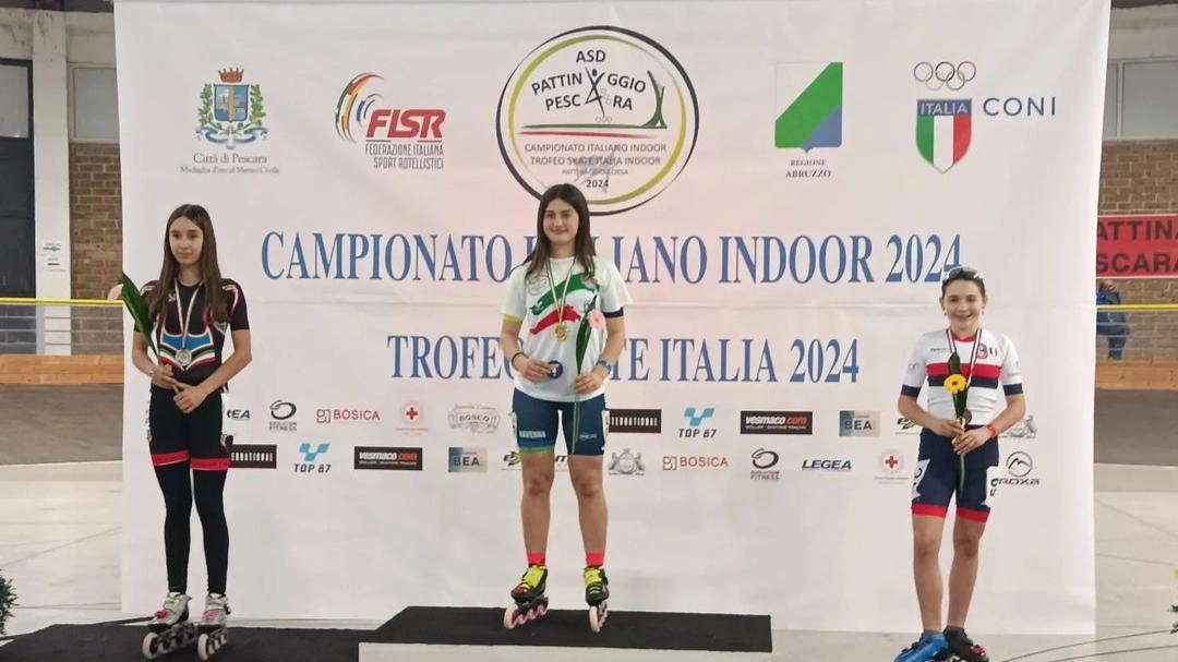 Giornata da sogno per Tramontano. La pattinatrice è campionessa italiana  indoor. Titolo a Pescara