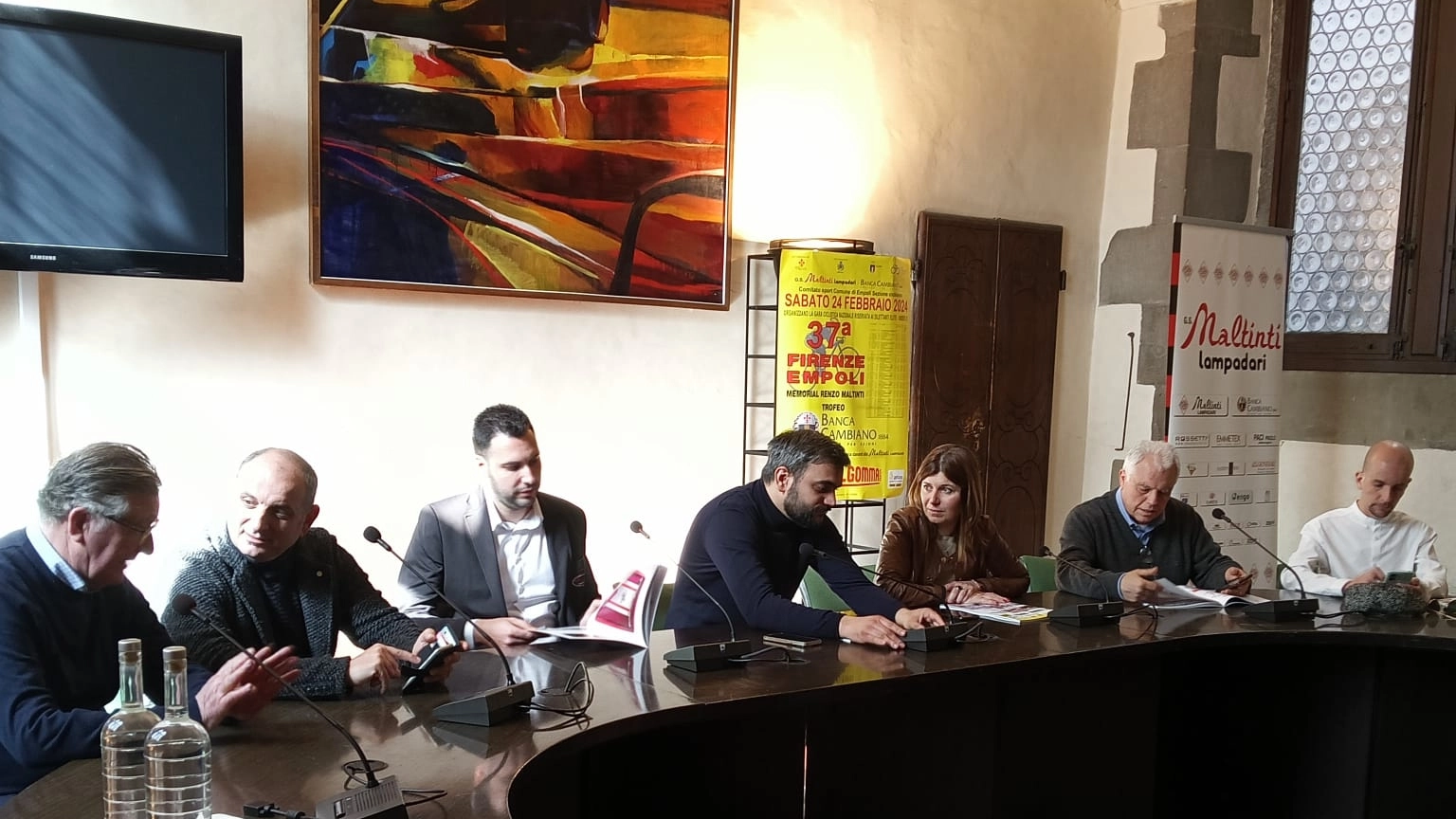 Un momento della conferenza stampa in Palazzo Vecchio