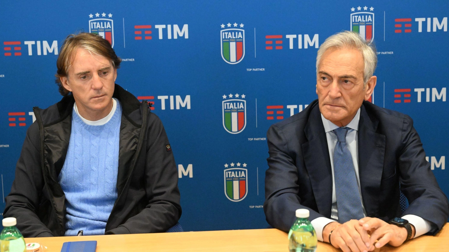 Roberto Mancini e Gabriele Gravina