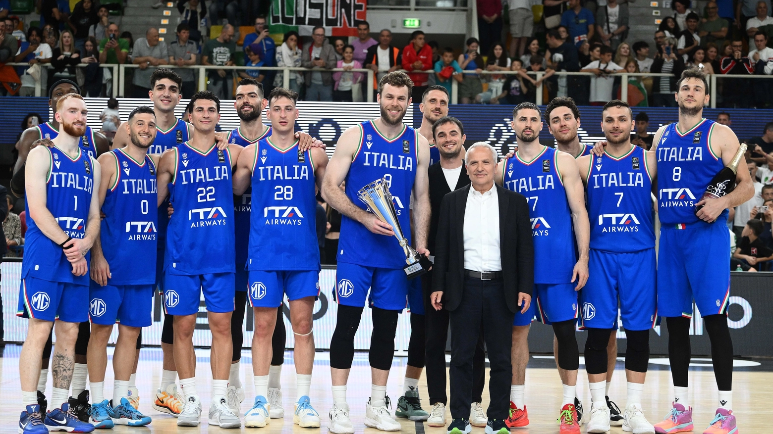 L'Italia che ha recentemente vinto la Trentino basket cup