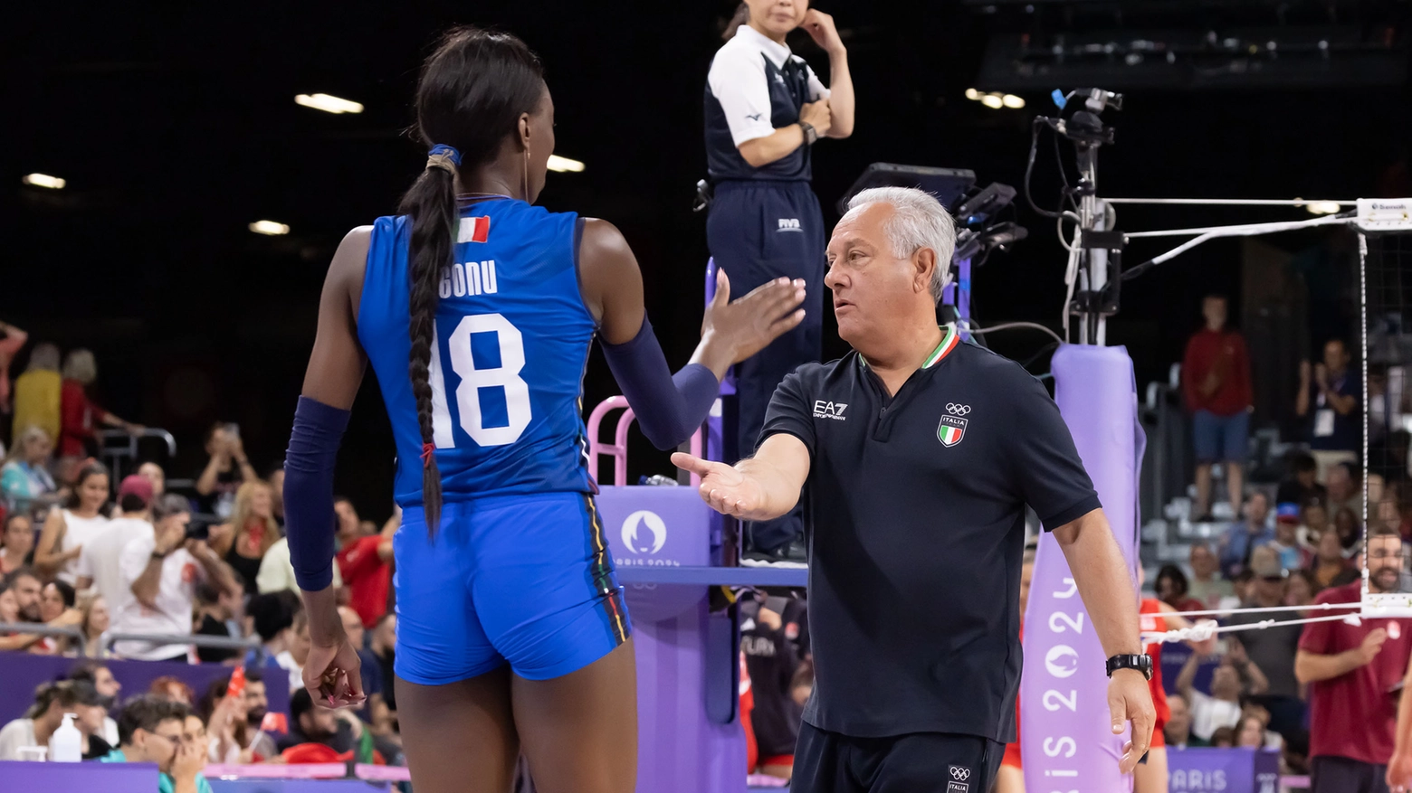 Julio Velasco con Paola Egonu