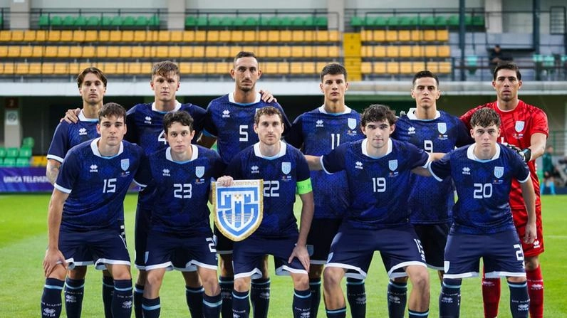 L’undici iniziale della Nazionale di San Marino contro la Moldavia (. foto MoldovaFa