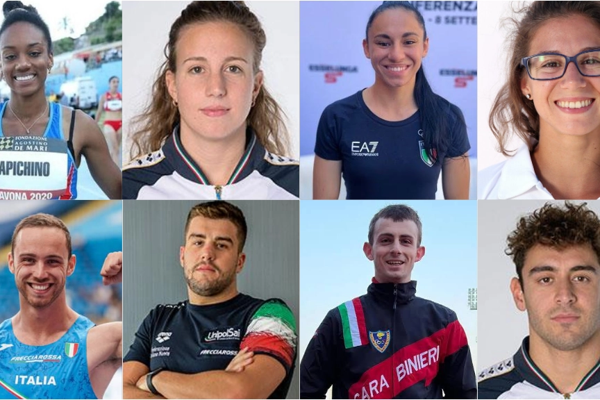 Trentotto alla Olimpiadi di Parigi, eccone alcuni: da sinistra Larissa Iachipino, Ginevra Taddeucci, AntilaiSandrini, Irene Siragusa, Samuele Ceccarelli, Lorenzo Bruni, Andrea Cosi e Leonardo Leonardo Depiano