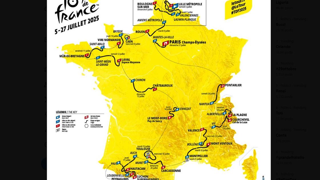 Tour de France 2025, all the stages. The Grande Boucle stays home and