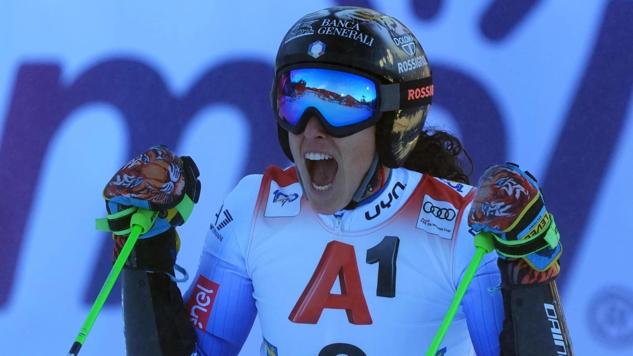 La gioia di Federica Brignone ieri all’arrivo a Semmering (Gio Auletta/Pentaphoto)