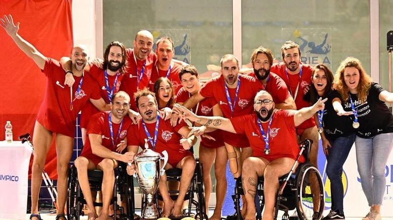 La squadra paralimpica della Rari che ha vinto la. quarta Coppa Italia consecutiva