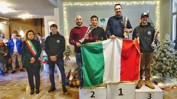 Il podio del campionato italiano; da sinistra: Pagni, Miceli e Barbieri