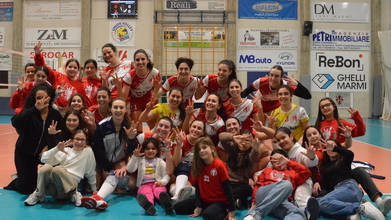 Le ragazze de I’ Giglio dopo la schiacciante vittoria sulla Rinascita Volley per 3-0 Le ragazze de I’ Giglio dopo la schiacciante vittoria sulla Rinascita Volley per 3-0
