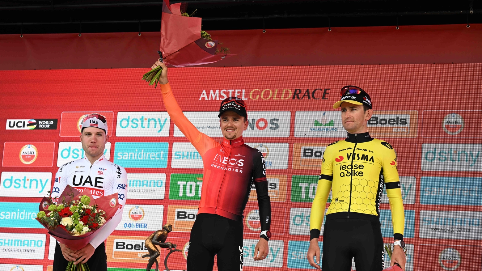Il podio della Amstel Gold Race 2024