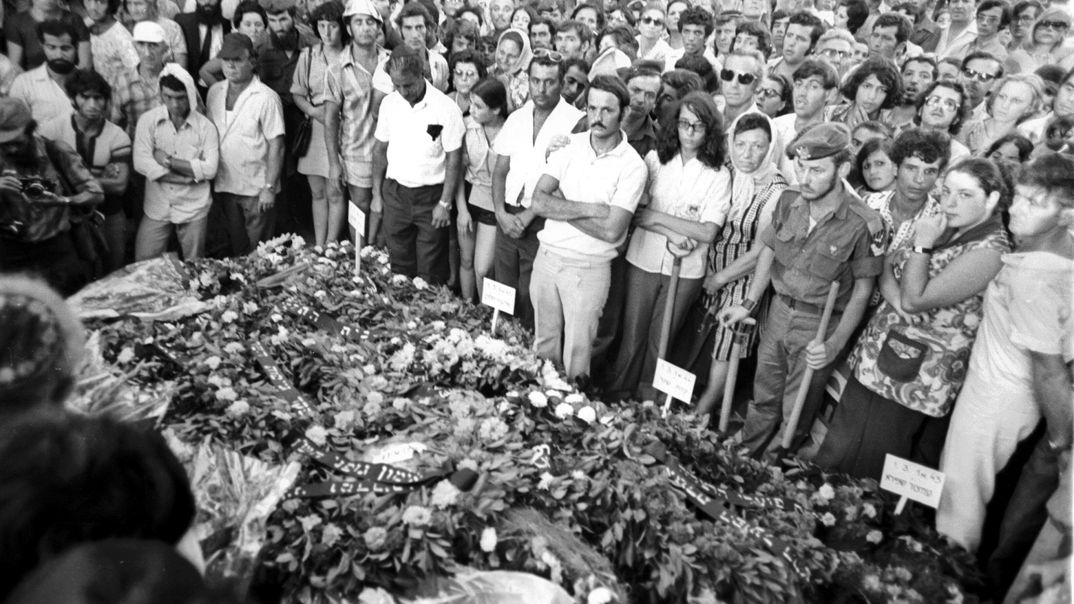Il funerale degli atleti israeliani alle Olimpiadi di Monaco 1972
