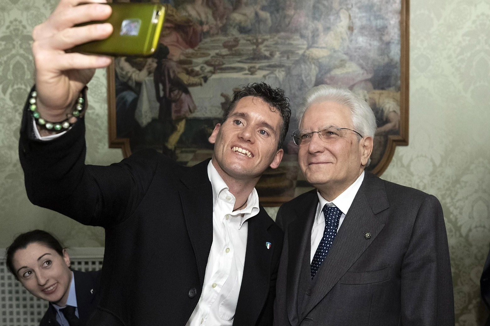 Igor Cassina con il presidente della Repubblica. Sergio Mattarella