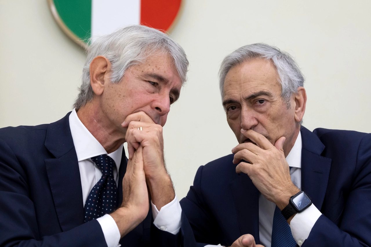 Il ministro Andrea Abodi con il presidente federale Gabriele Gravina