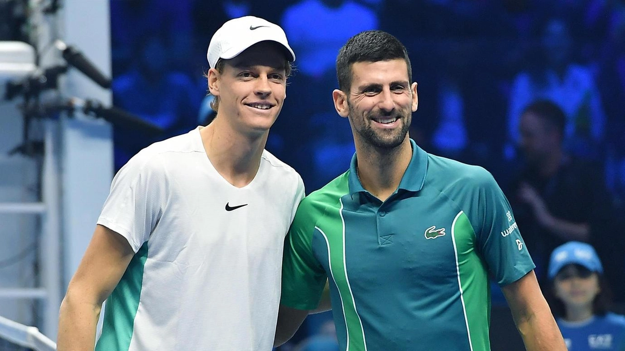 Sinner e Djokovic insieme alle Atp Finals di Torino nel novembre scorso