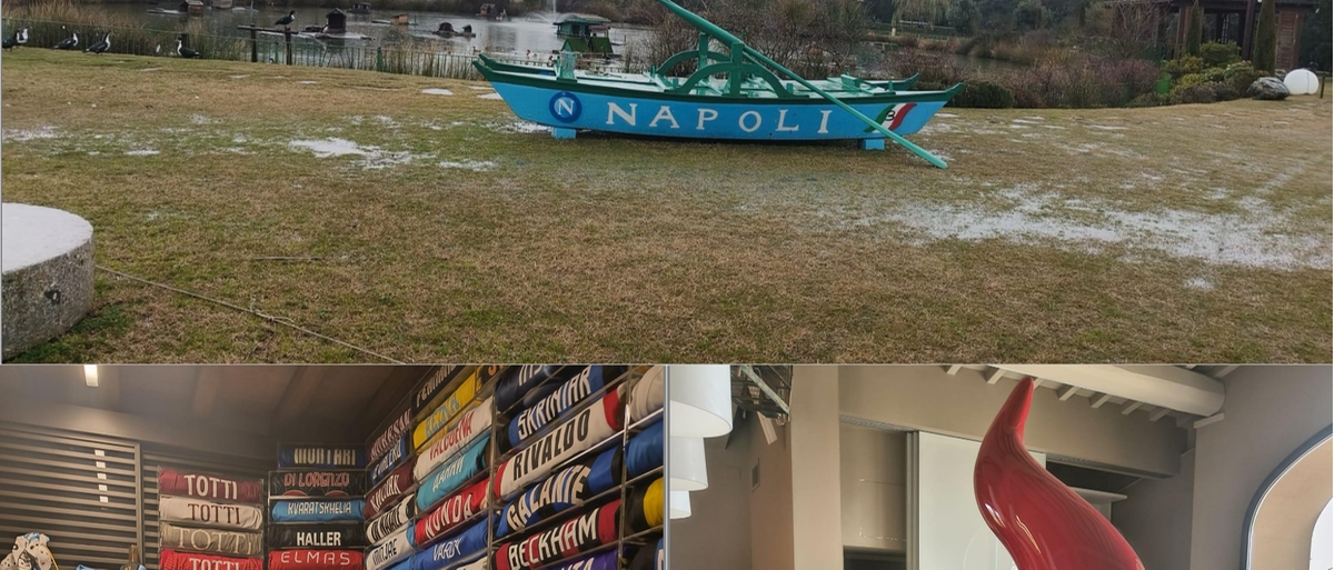 Casa Spalletti, tra maglie, struzzi, asini e un cornetto gigante