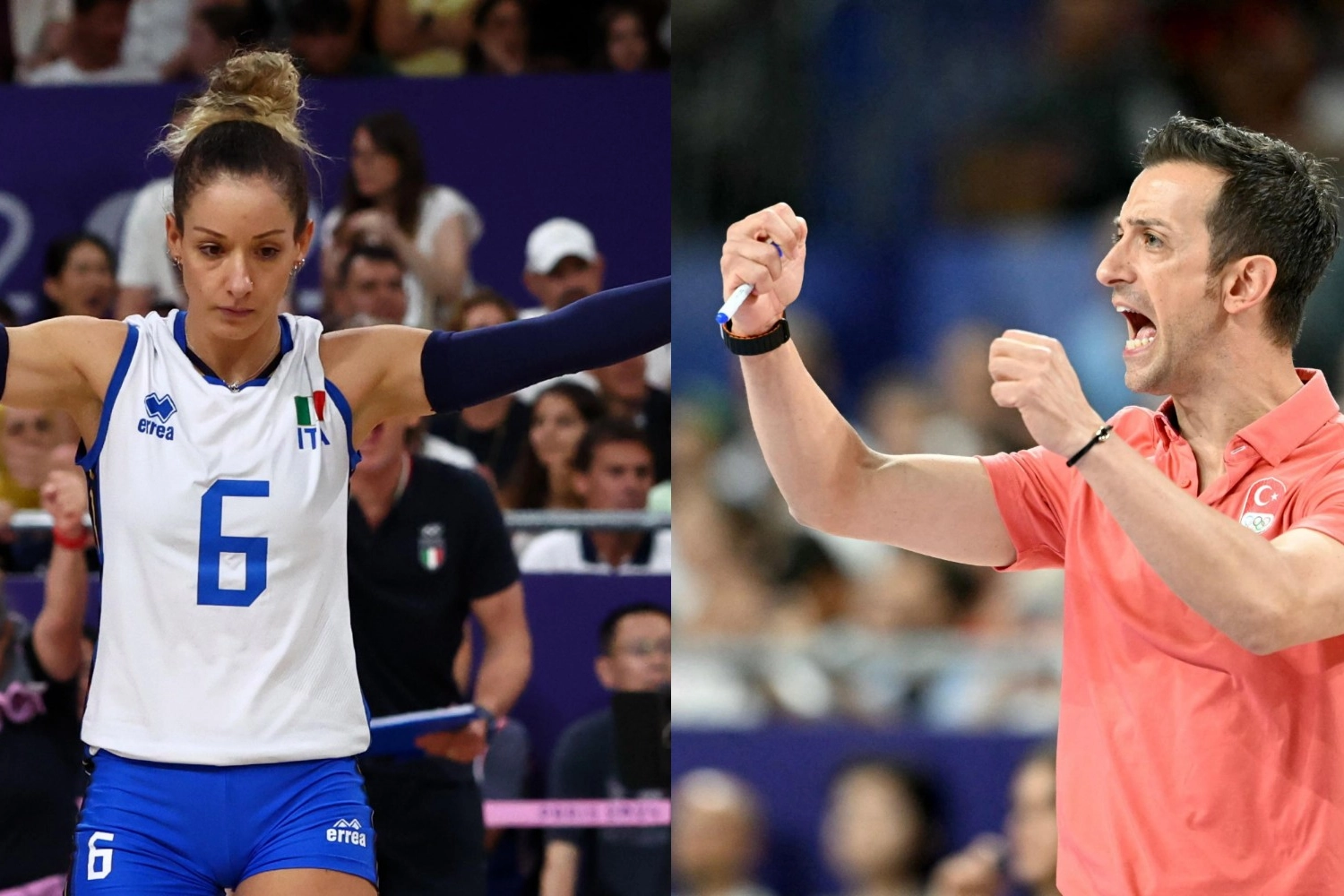 Monica De Gennaro, libero dell'Italia, e il marito Daniele Santarelli, coach della Turchia