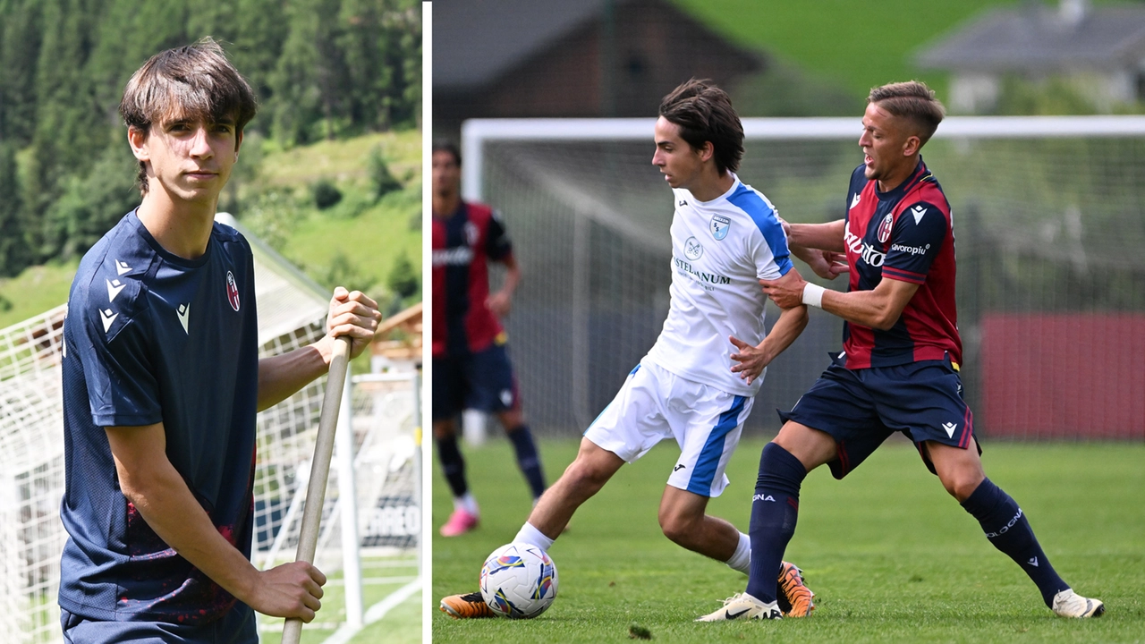 A sinistra, Manuel Pasquazzo zolla il campo centrale di Valles; a destra, in azione con il suo Brixen contro Karlsson  (FotoSchicchi)