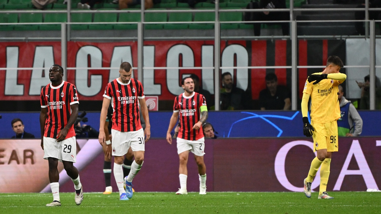 Delusione Milan dopo il gol subito