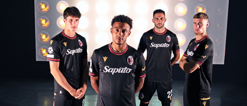 Bologna la maglia a Liverpool è total black: “Un omaggio alle notti Champions”