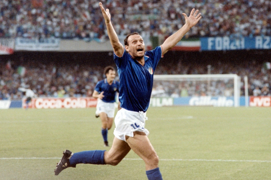 Totò Schillaci durante i mondiali di calcio di Italia '90 (Afp)