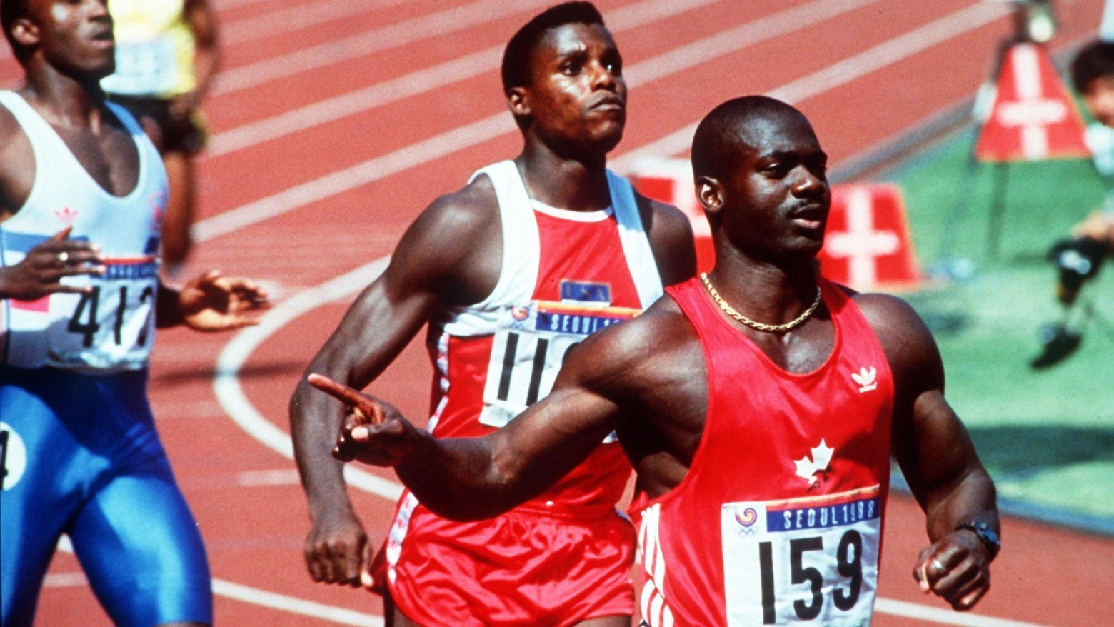 Ben Johnson e Carl Lewis, rivali alle Olimpiadi di Seoul 1988