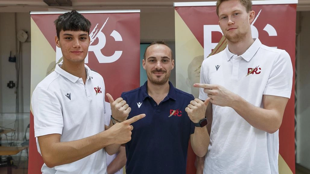 Da sinistra Simone Bertoncello, coach Valentini e Hampus Ekstrand (Zani)