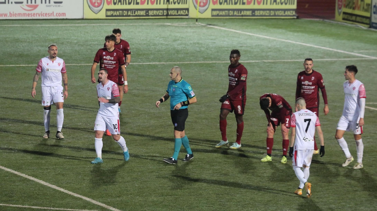 Il Pontedera contro la Vis Pesaro (foto Bongianni/Germogli)