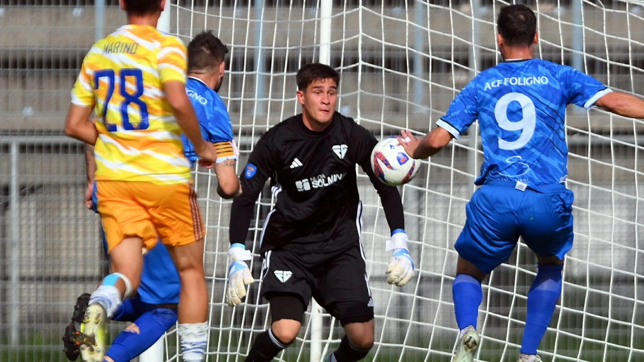 . ’Acf Foligno è reduce dal blitz confezionato sul terreno del Grosseto con i gol di Khribech e Brevi (Foto Preziotti)