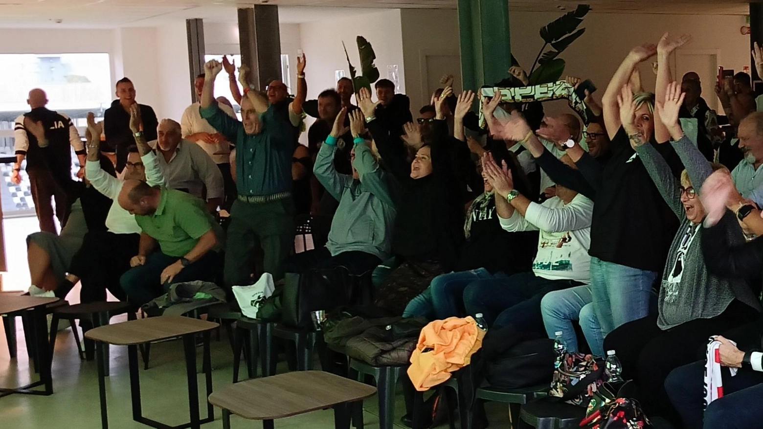 ’Tutto esaurito’ nella location all’interno della tribuna "Una bellissima atmosfera: abbiamo gioito tutti insieme".