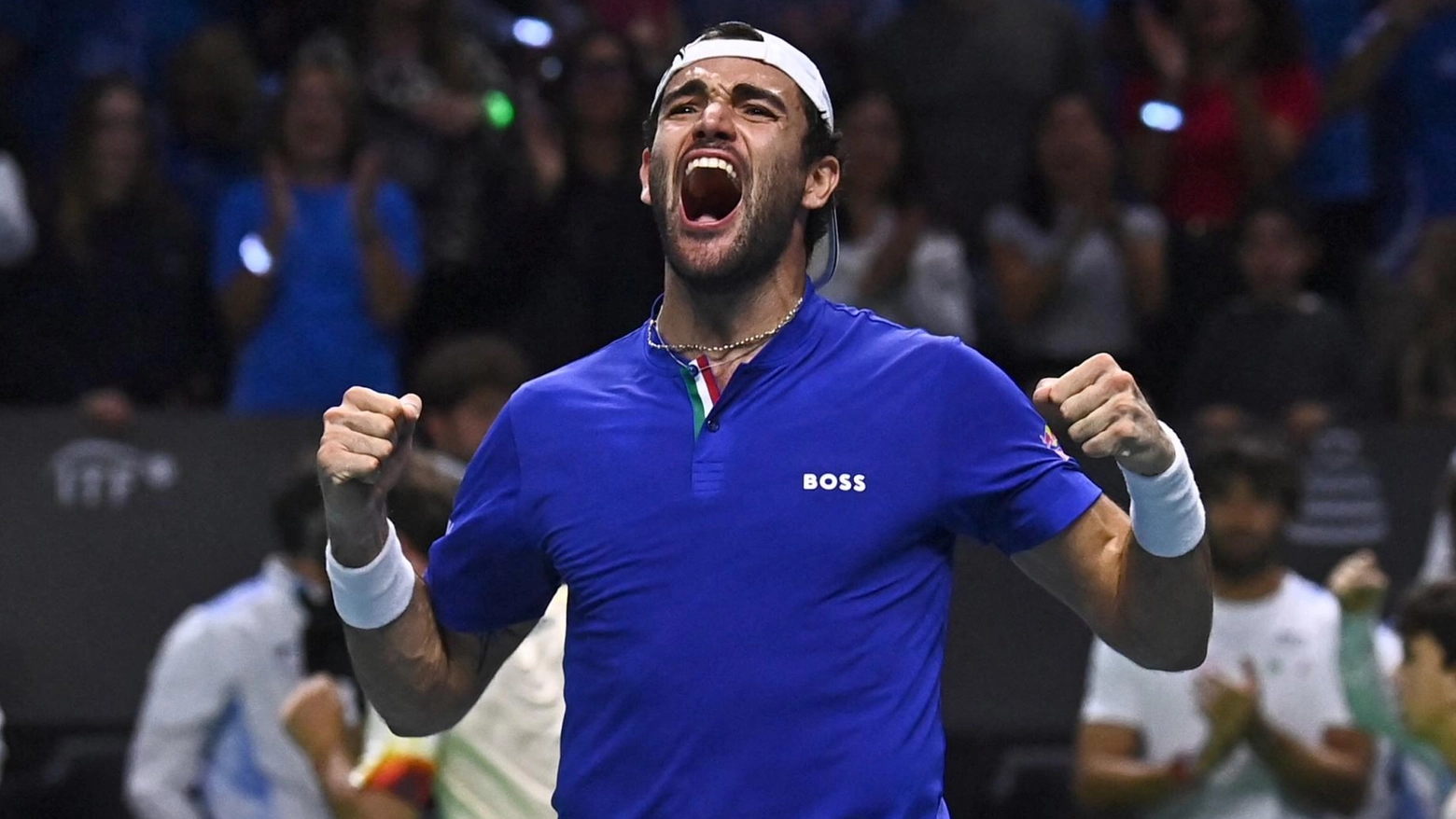 Matteo Berrettini dopo aver battuto Botic Van de Zandschulp