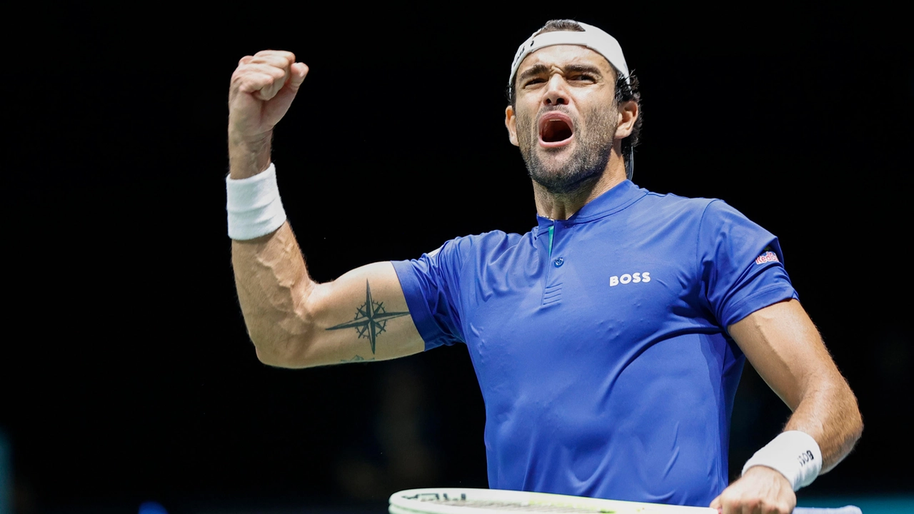 L'esultanza di Berrettini L'esultanza di Berrettini