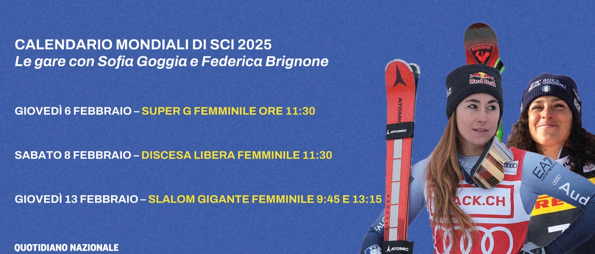 Il calendario dei Mondiali di sci 2025: date e italiani. Quando gareggiano Goggia e Brignone