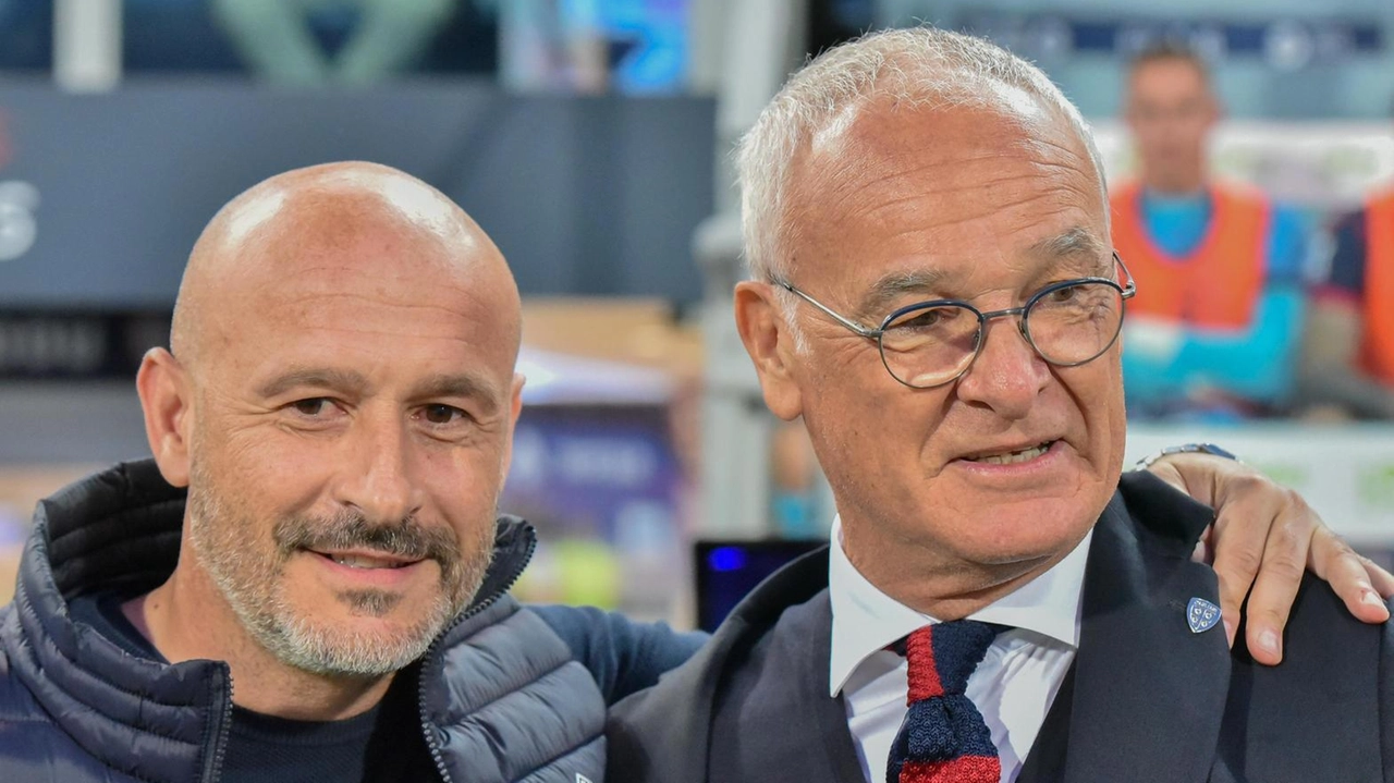 Vincenzo Italiano e Claudio Ranieri prima di Cagliari-Fiorentina dello scorso maggio