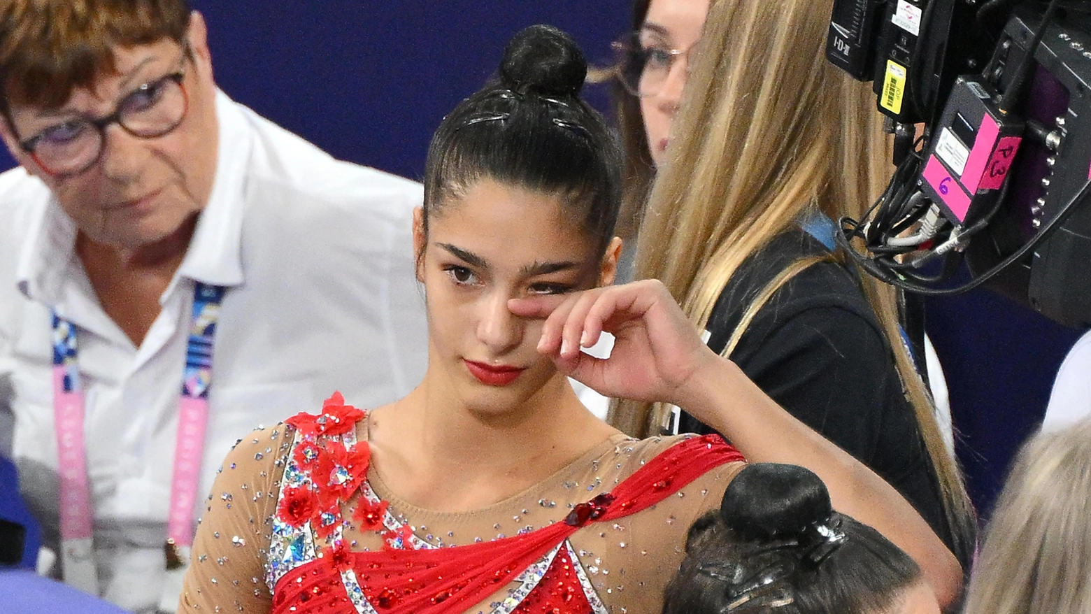 Sofia Raffaeli in lacrime dopo avere conquistato la medaglia di bronzo